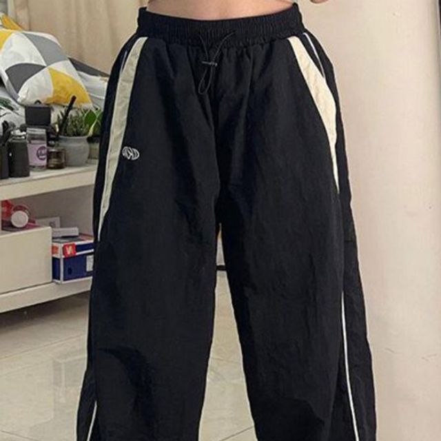 여자 밑단스트링 밴딩팬츠 통바지 ST500375