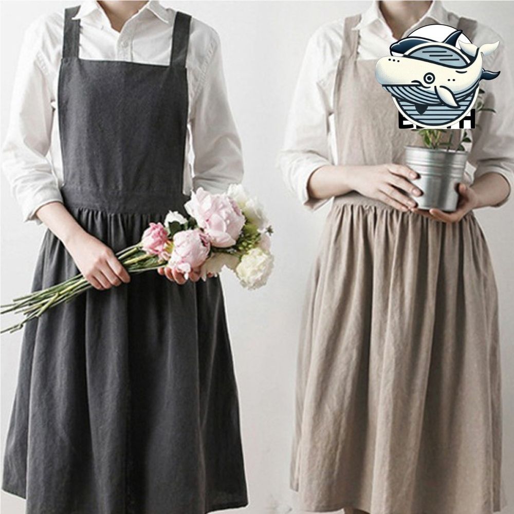 내추럴 감성 린넨 원피스 스타일 앞치마 주방용