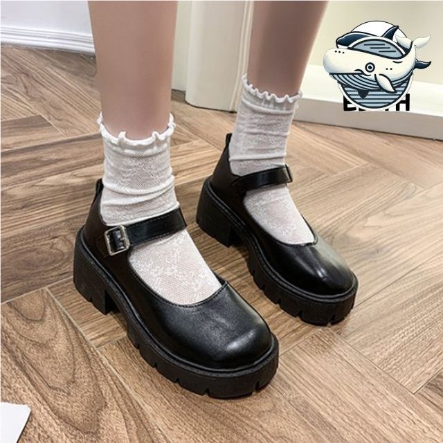 편안한 통굽 캐주얼 웨지 스트랩 여성 로퍼