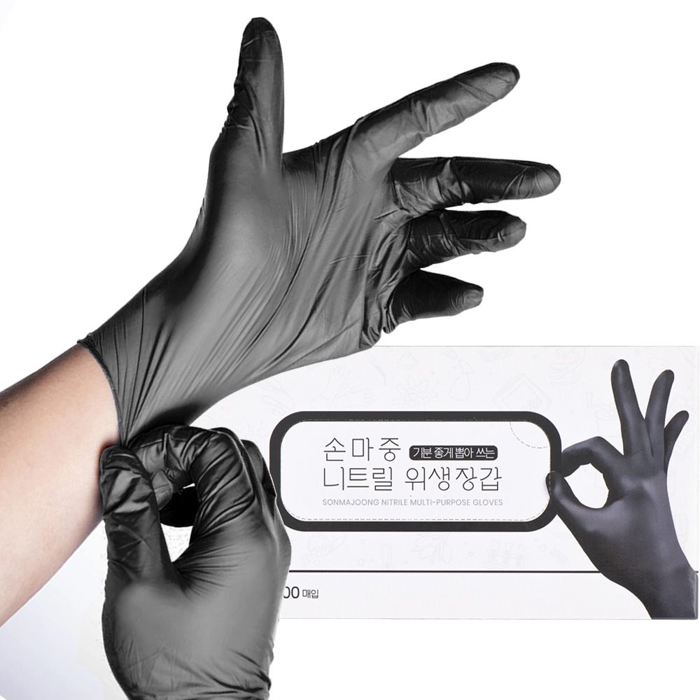 손마중 니트릴장갑 블랙 100매 x 10박스 일회용장갑