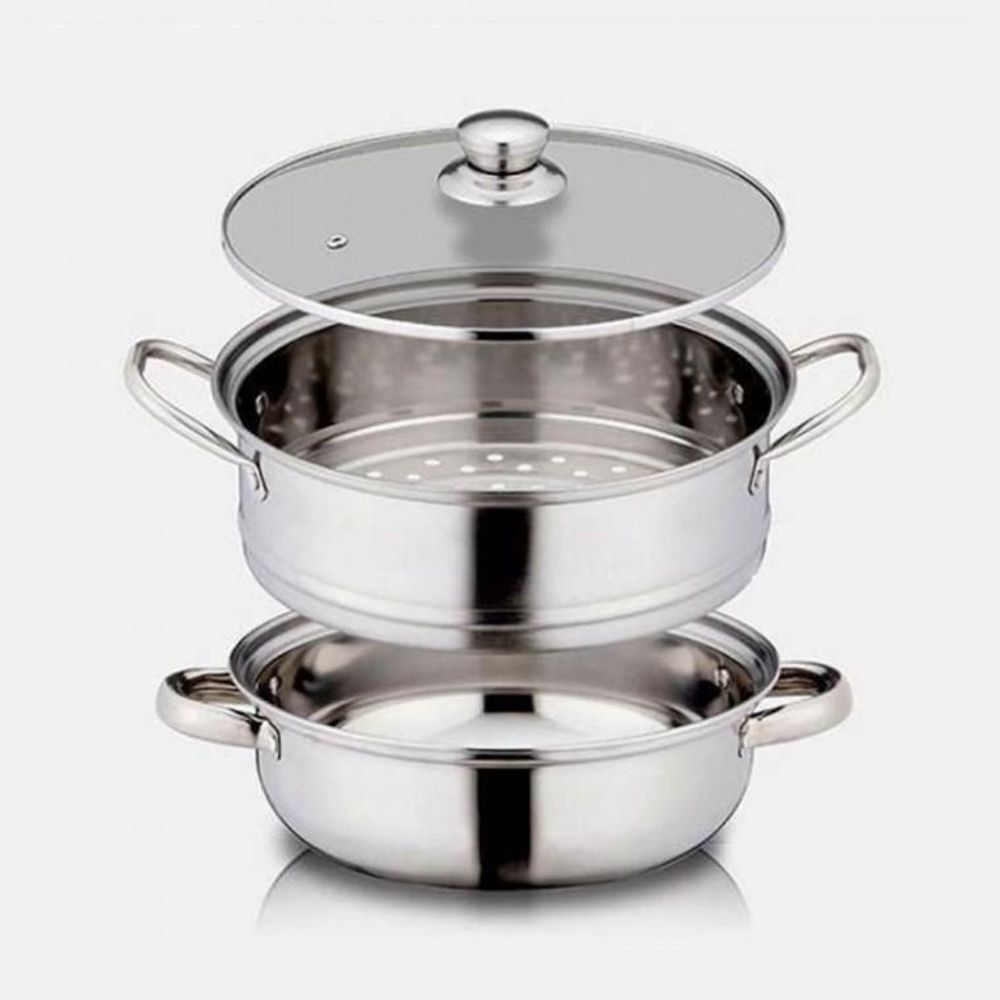 스텐 찜기냄비 2단 찜솥 찜기 찜냄비 인덕션겸용 28cm