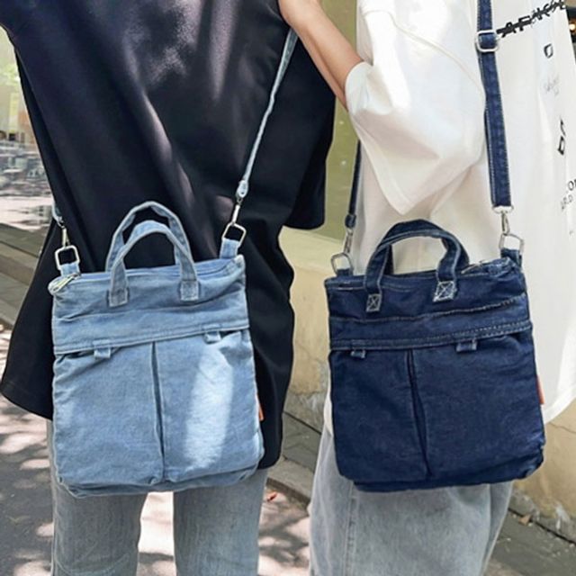 어번 0262 데님 남녀 토트 크로스백