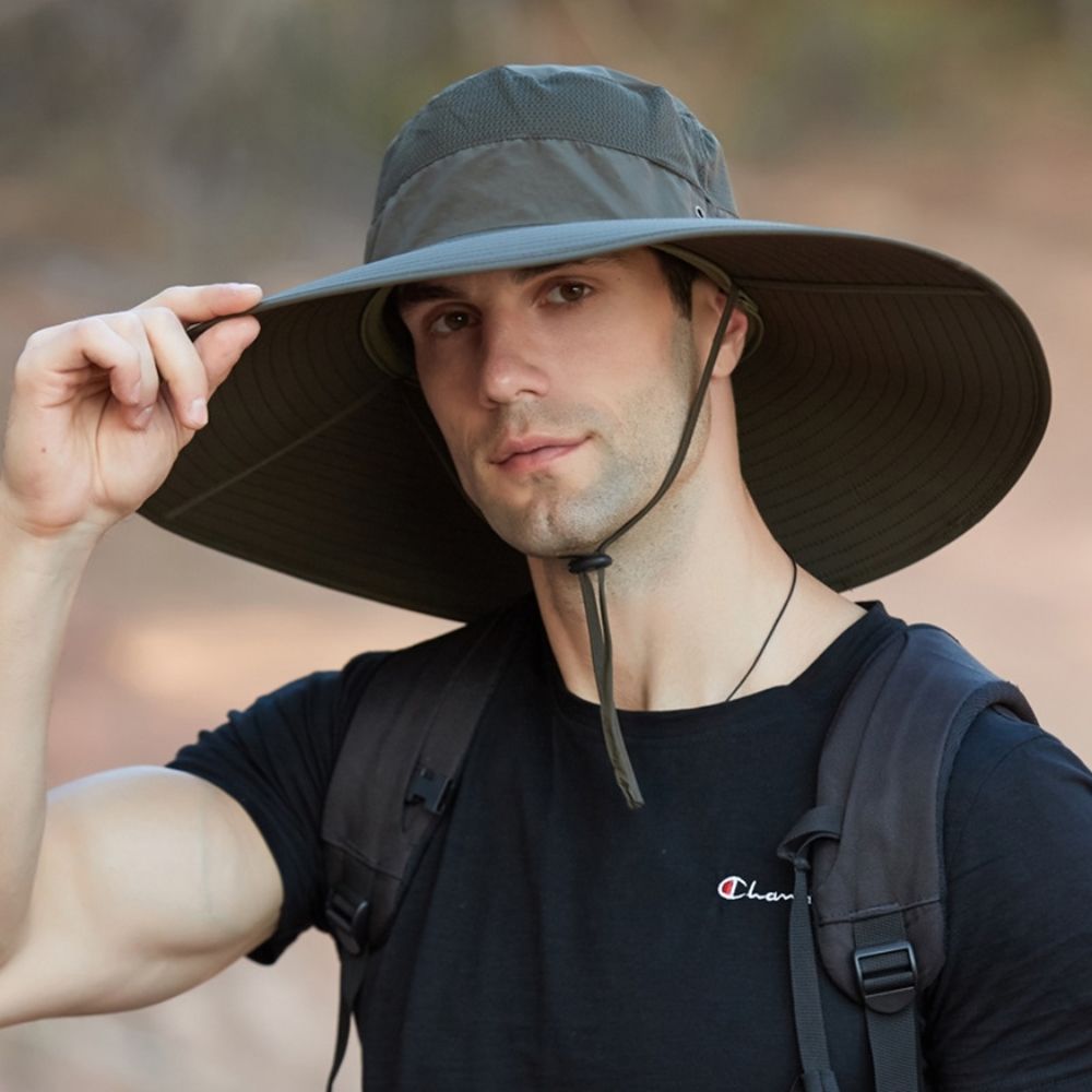 남성 챙넓은 자외선차단 햇빛가리개 농부 등산 모자