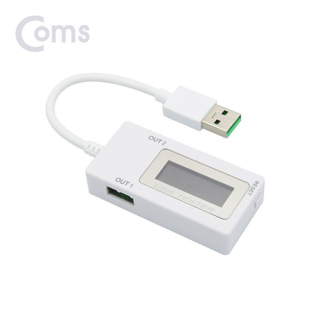 Coms USB 테스터기(전류 전압 측정) 2Port 20cm