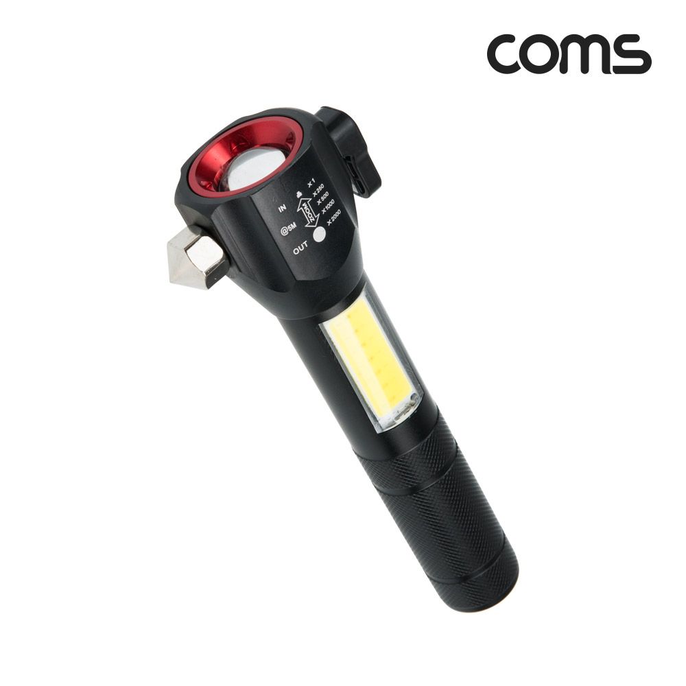 Coms 비상용 망치 LED 손전등램프 후레쉬 랜턴