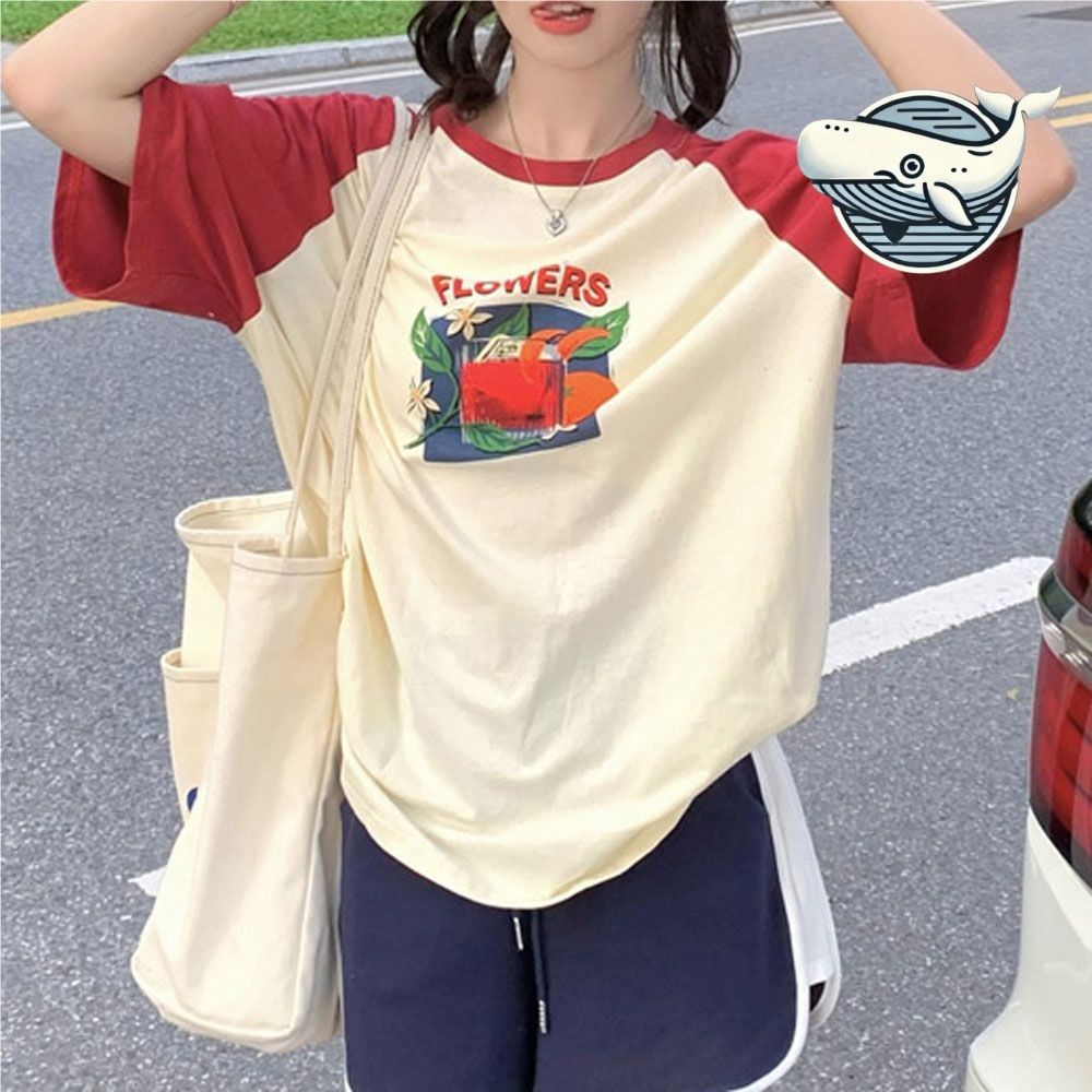 빈티지 나그랑 코튼 티셔츠 편안한 여름