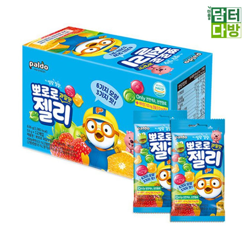 팔도 뽀로로 과일젤리 53g(12입)