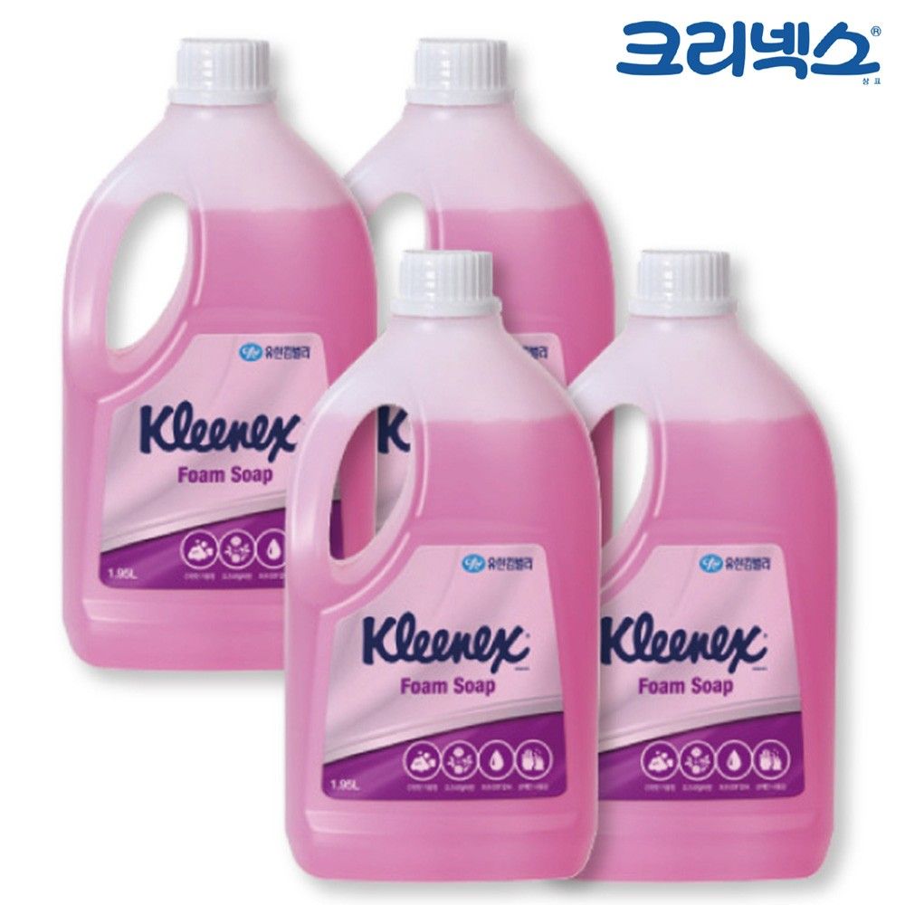 크리넥스 핸드워시 폼 솝 로즈라일락향 1.95L x 4개