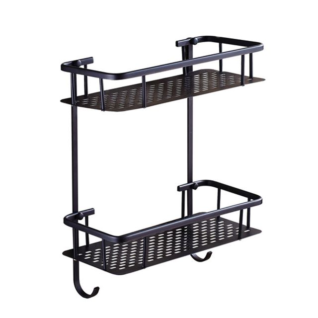 K0027 고급 블랙 무광 욕실 2단 선반