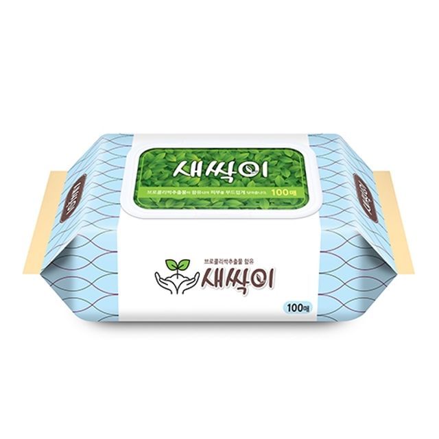 미래생활)뉴새싹이물티슈(100매/캡형)-박스(24개입)