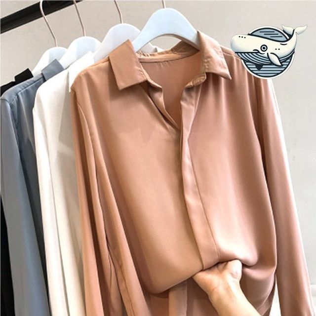 여성 와이드핏 오피스 블라우스 데일리 심플