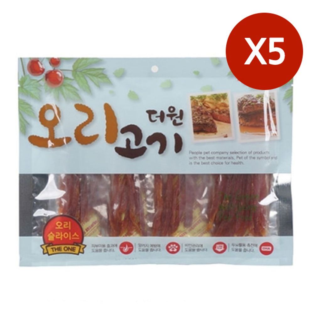 강아지 슬라이스 오리 일상 300g 5P 반려견 사시미 간