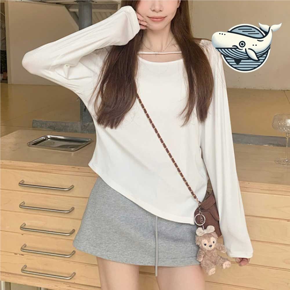 봄가을 세미슬림핏 루즈핏 긴팔 티셔츠 여성용