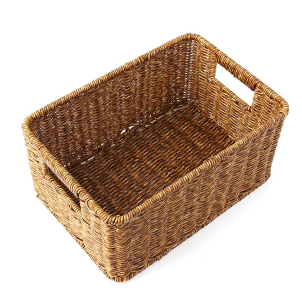 라탄 짜임 바구니 바스켓 내츄럴 사각 31x21cm