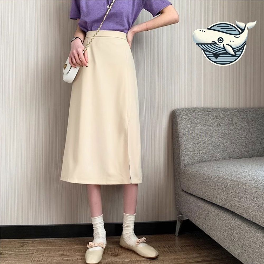 편안한 실키 스커트 미니멀 데일리 스타일