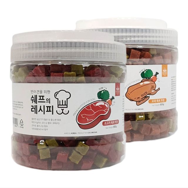 강아지 칭찬 영양간식 소프트츄 소고기오리 2종 트릿