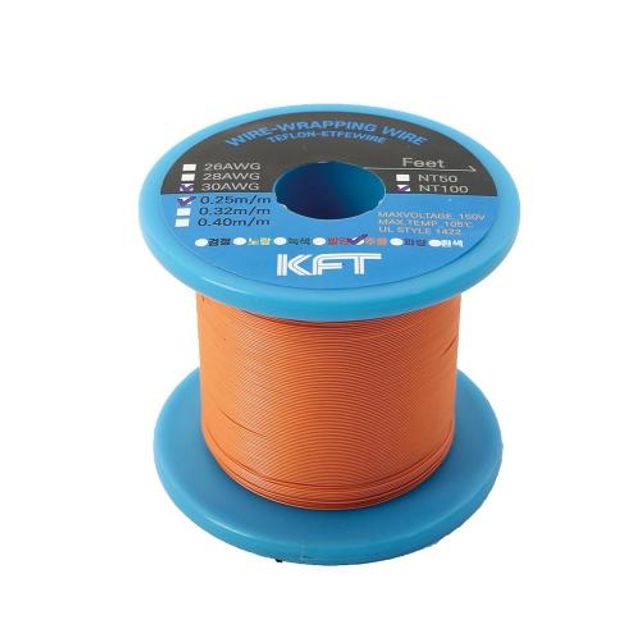 세신 압착기 래핑와이어 SB-30AWG(100M) 주황 SB-30