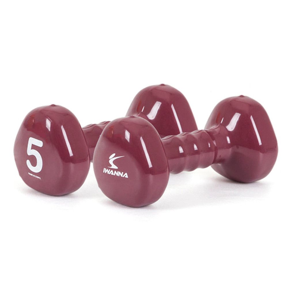 아이워너 PVC 삼각 아령 5kg (프렌치버건디 1개)