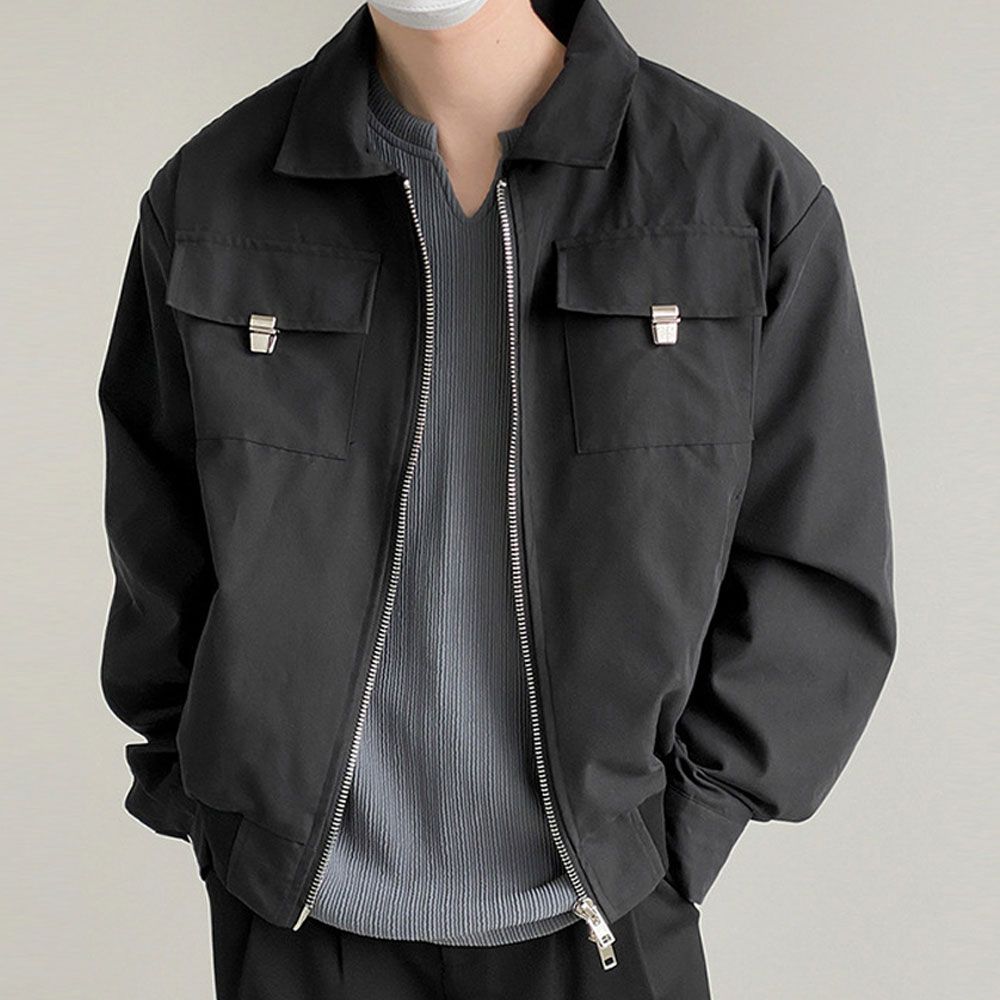 캐주얼 남성 오버핏 가슴 포켓 데일리 자켓 점퍼