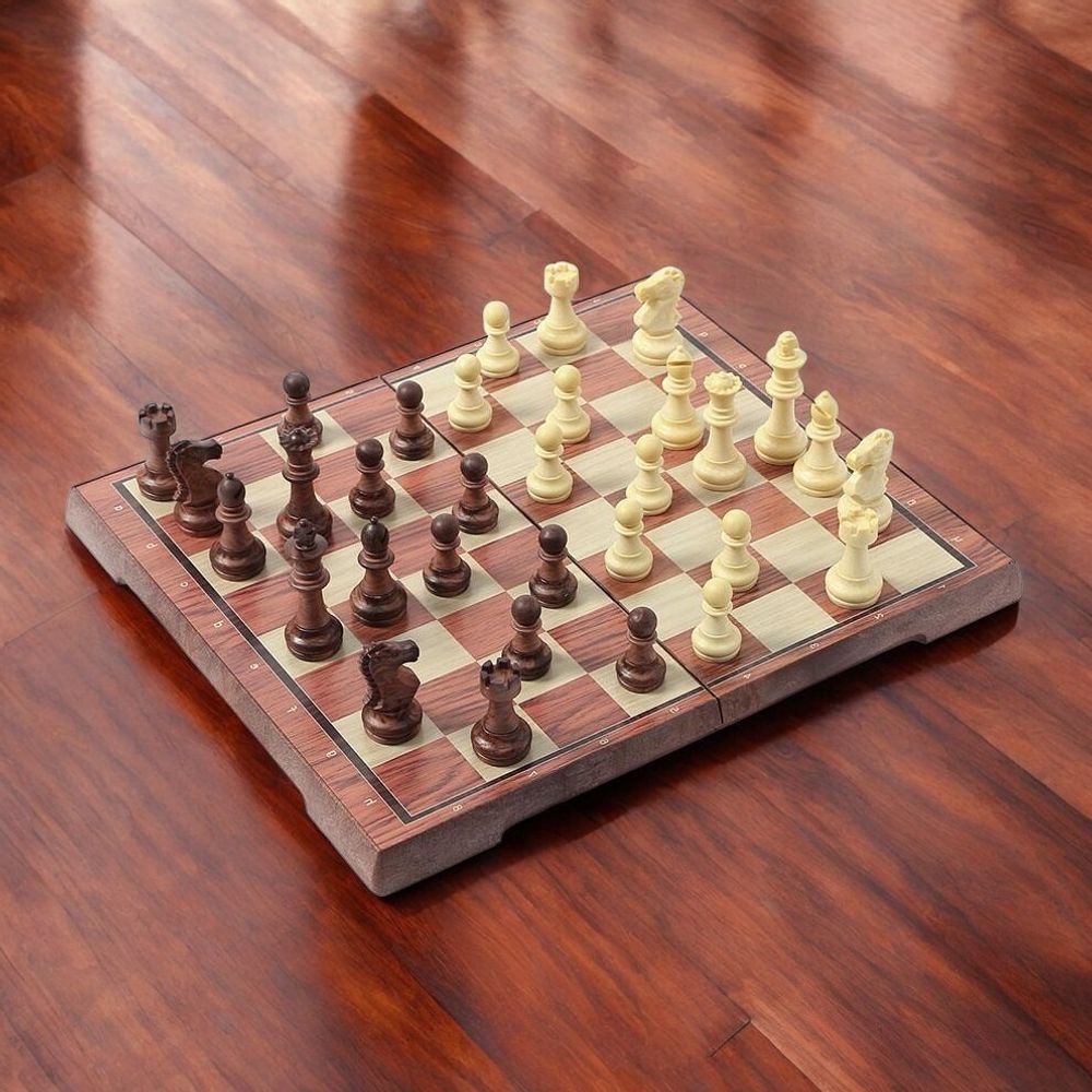 게더릭 접이식 자석 체스 36x31 브라운+아이보리