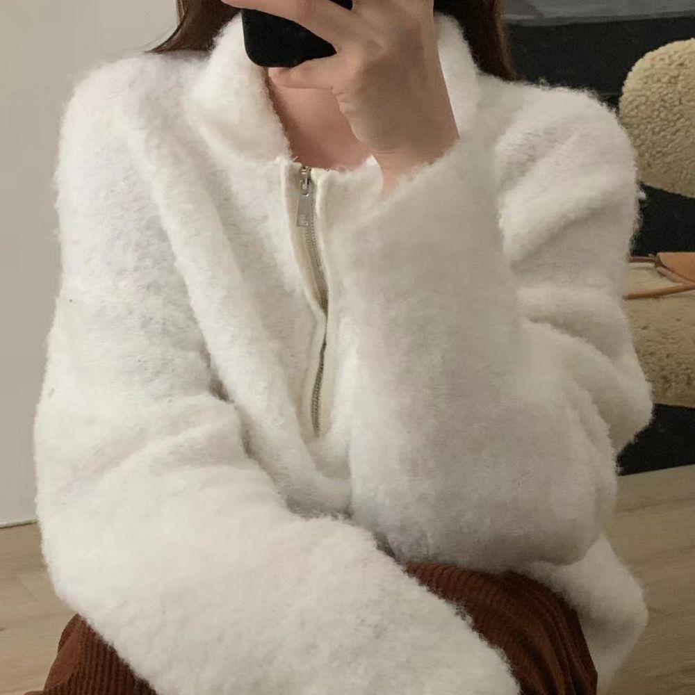 투웨이지퍼 파스텔컬러 시즌 귀달이털 크림 FR