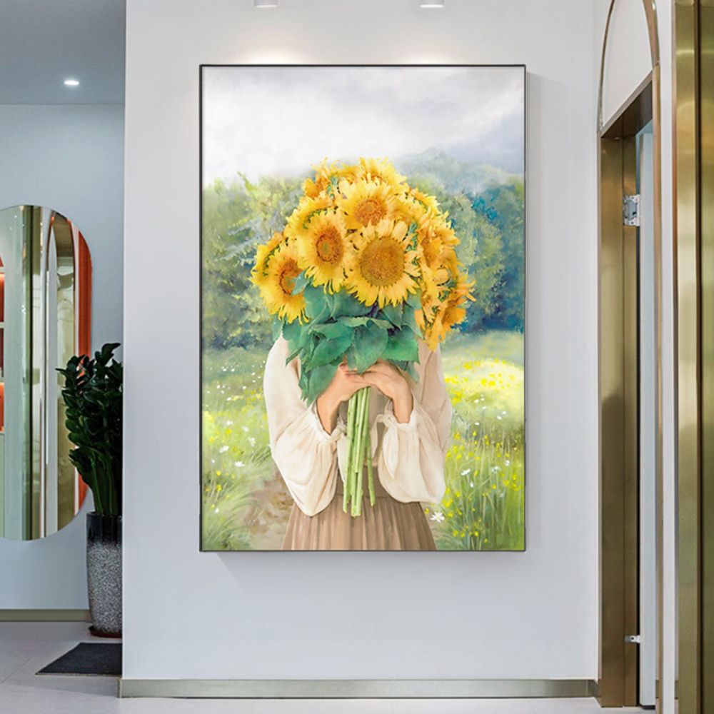 든 소녀 명화 60x80cm 해바라기를 그림액자