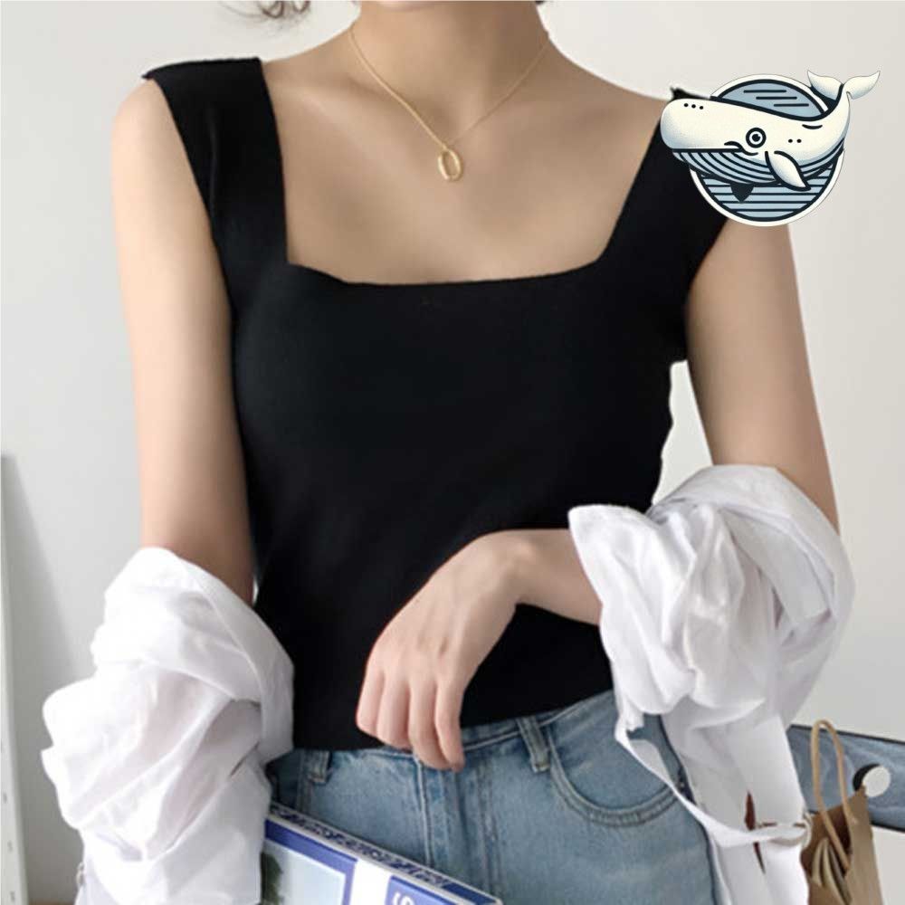 모던 스퀘어넥 슬림핏 베이직 민소매 나시