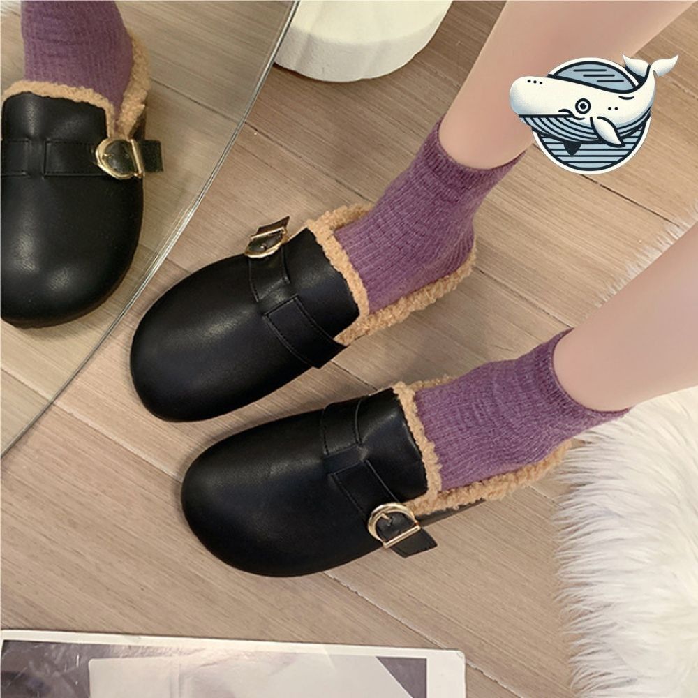 부드러운 겨울 술이퍼 캐주얼 신발 따뜻한 털
