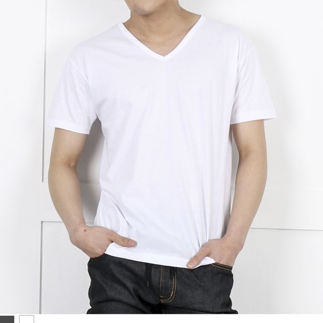 남자 이너패션 기본 가벼운 브이 반팔 면티셔츠