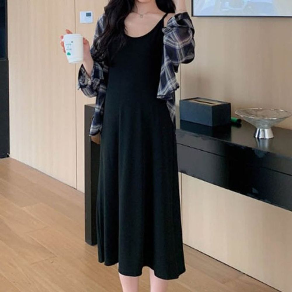 룩으로 원피스패션 착용 나시원피스 커버되며 하