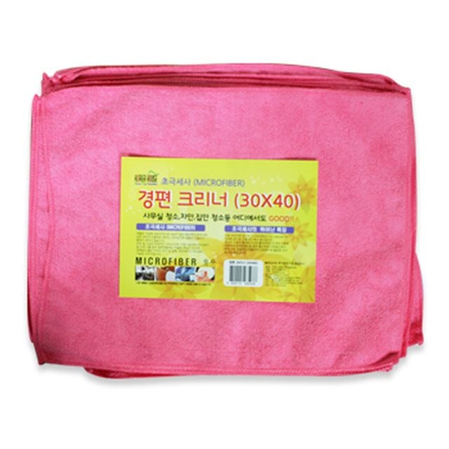 (set)극세사 경편크리너 1P x 20개 핑크 30x40cm