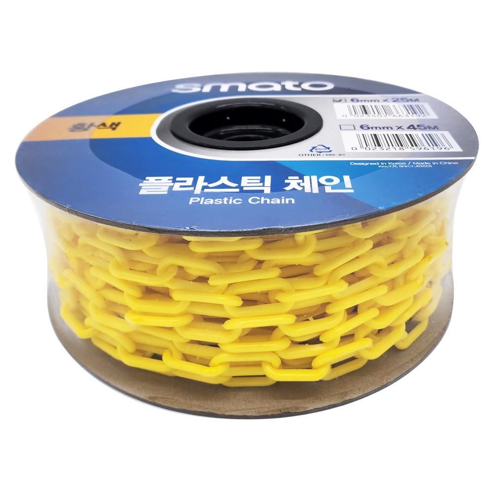 플라스틱체인 6MMX25M 황색 롤 교통 공사 안전용품 스