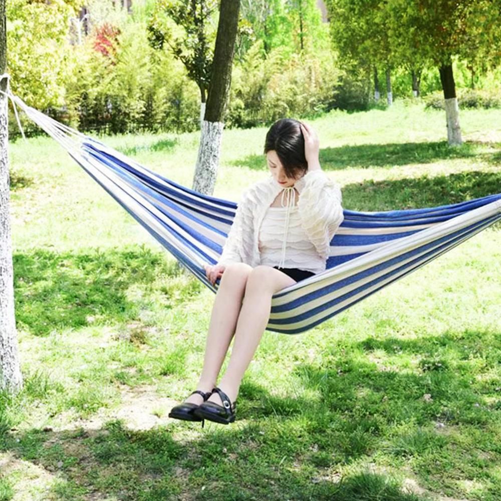해먹 220x150cm 블루 화이트 산 펜션 캔버스 휴양지
