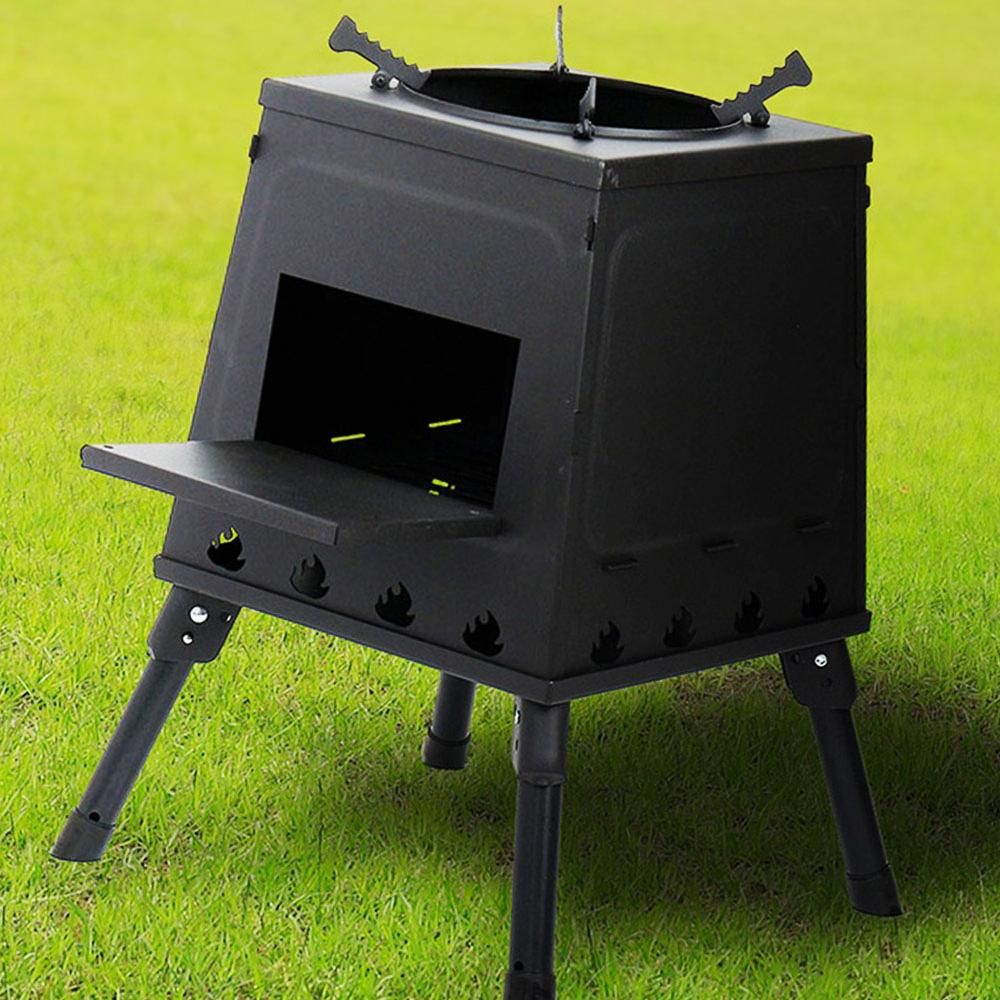 접이식 화목난로 35x47cm 블랙 숯불 부지깽이 캠핑