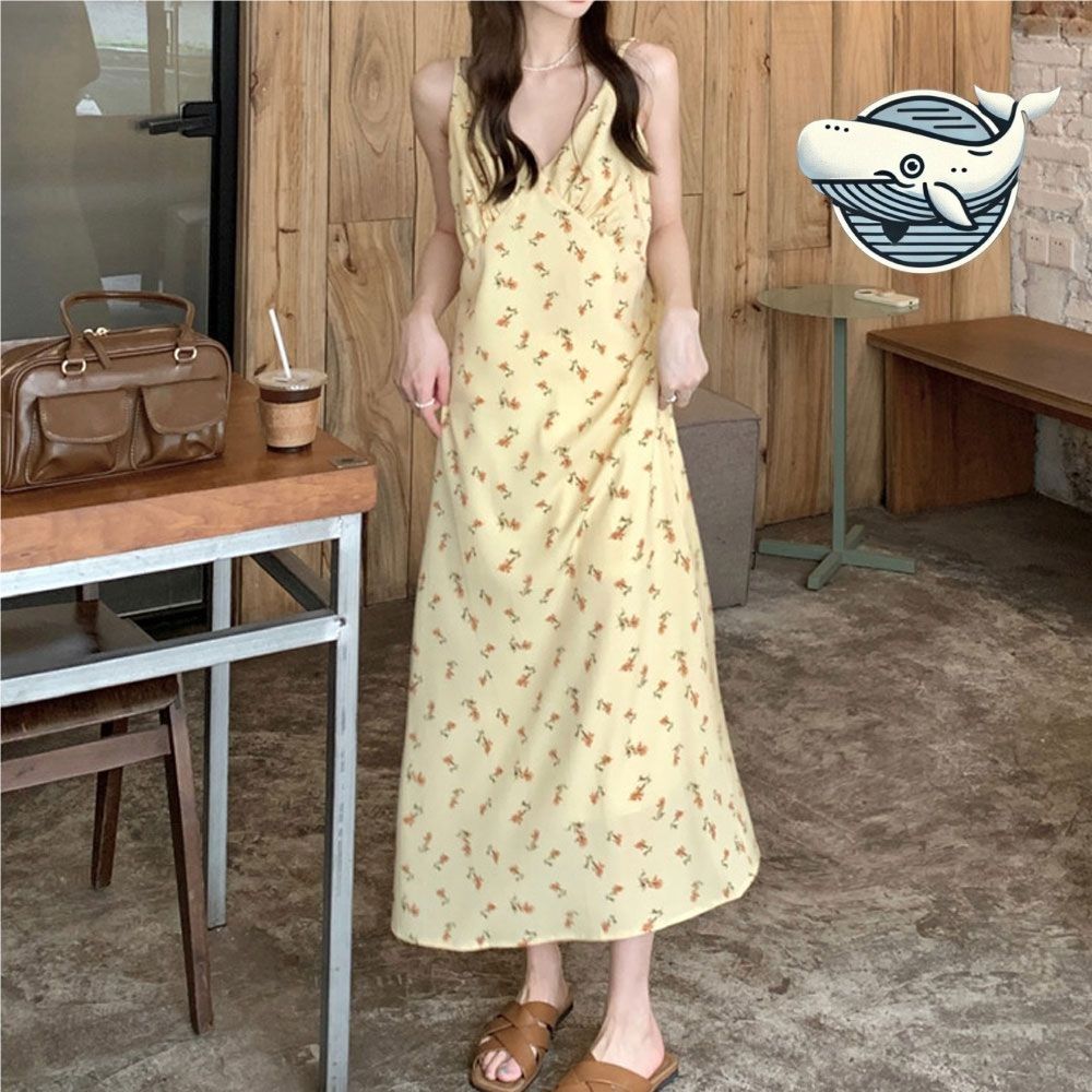 플라워 무드 브이넥 나시 여름 원피스 편안한