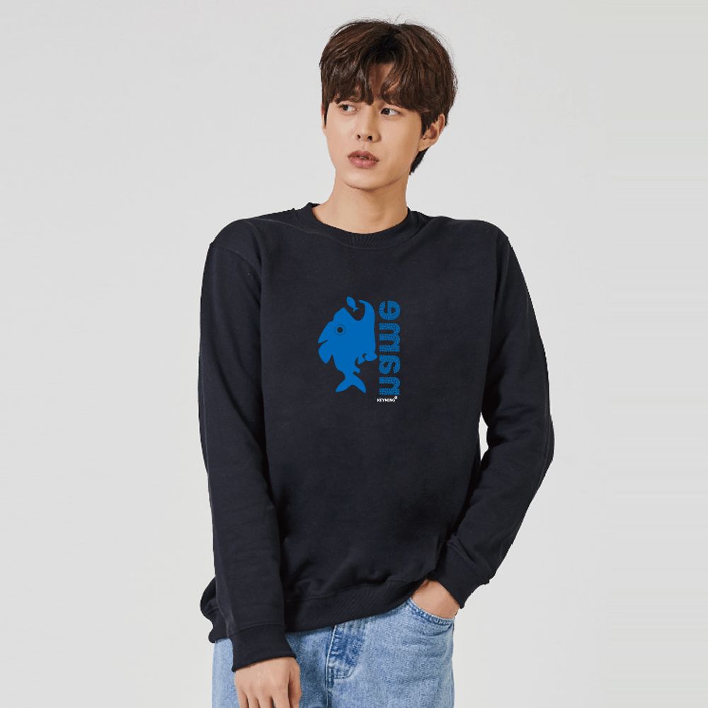 키밍 물고기 네임 그래픽 맨투맨 후드티