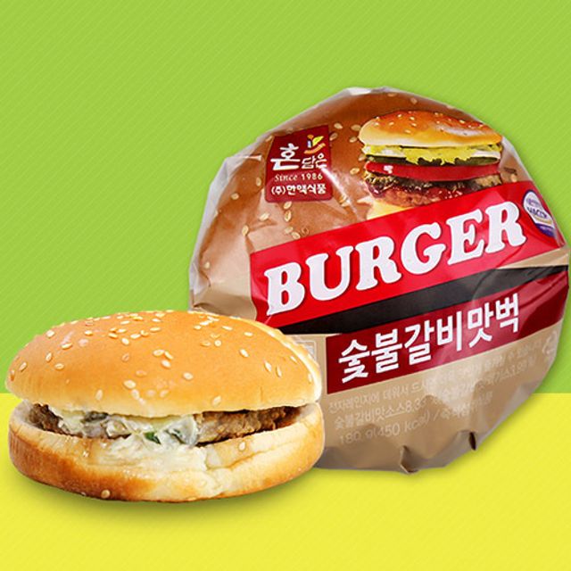 냉동식품 PC방 햄버거 숯불갈비 햄버거 180g 10개
