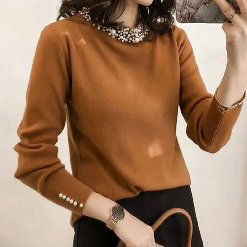 긴팔 기모 마롱패션 아이보리 얇은 제이큐 스웨