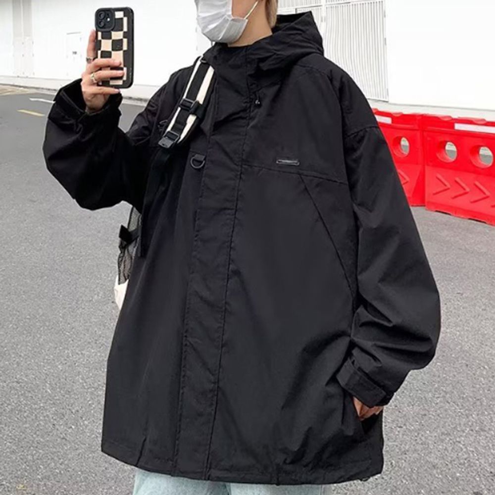 남녀 루즈핏 후드 야상 자켓 1P 간절기 바람막이 점퍼