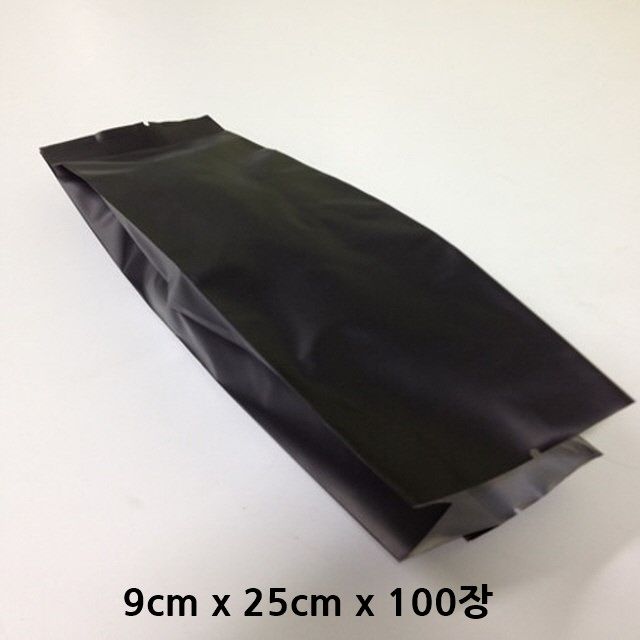 검정무광 커피봉투 9cm x 25cm x 100장