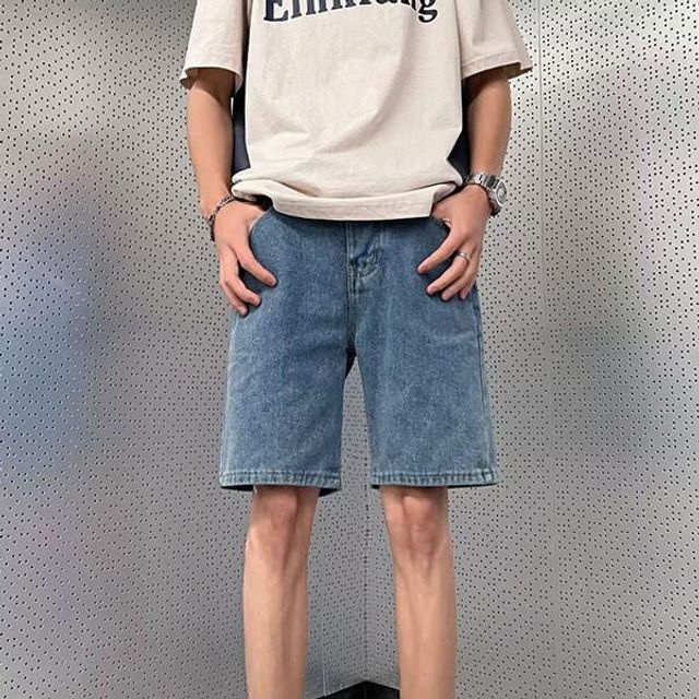 편안한 남자 팬츠 반바지 데님 캐주얼 5부 데일리