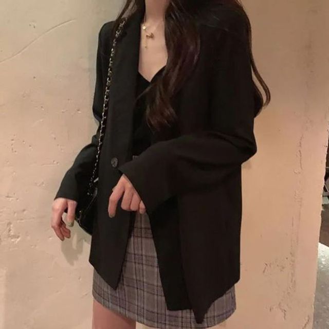 여성 아우터 블레이저 베이직 자켓 여자 카라