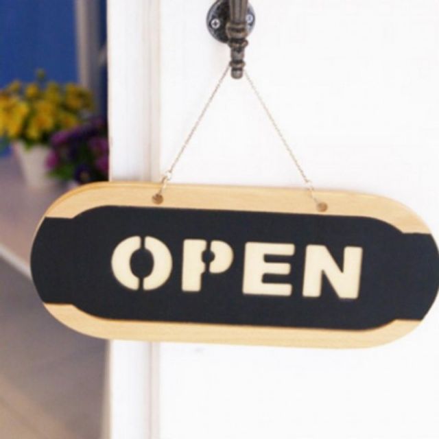 카페 문패 open close 소형 우드 안내판