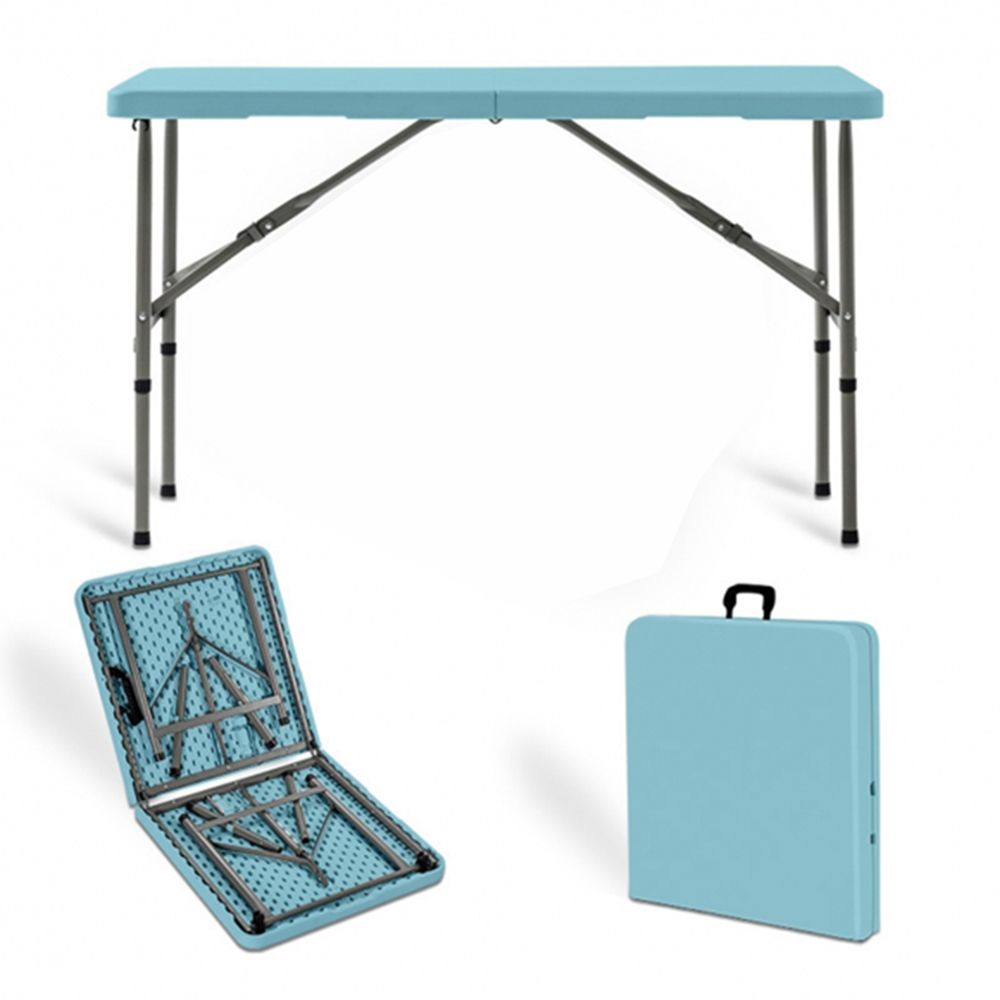 테이블 사각 접이식 블루 122cmx60cmx74cm