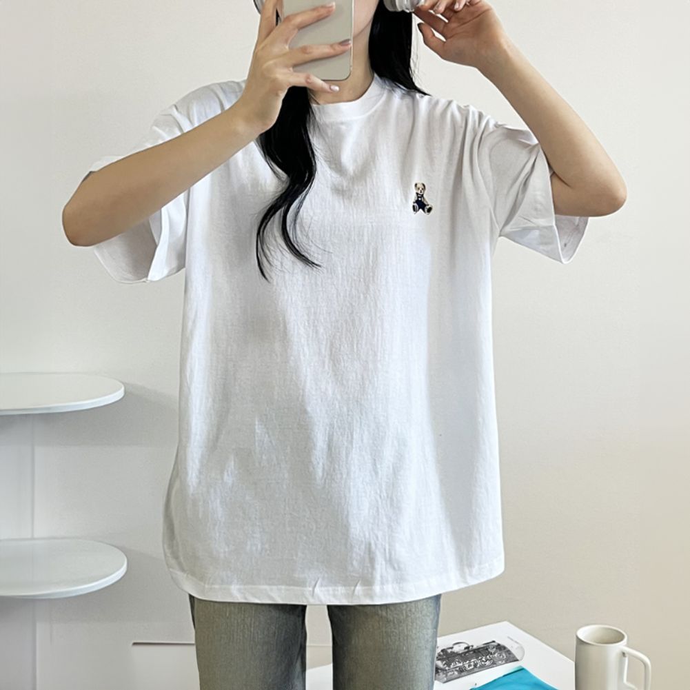 흰색 여성면티 루즈핏티셔츠 여성반팔 여자티셔츠