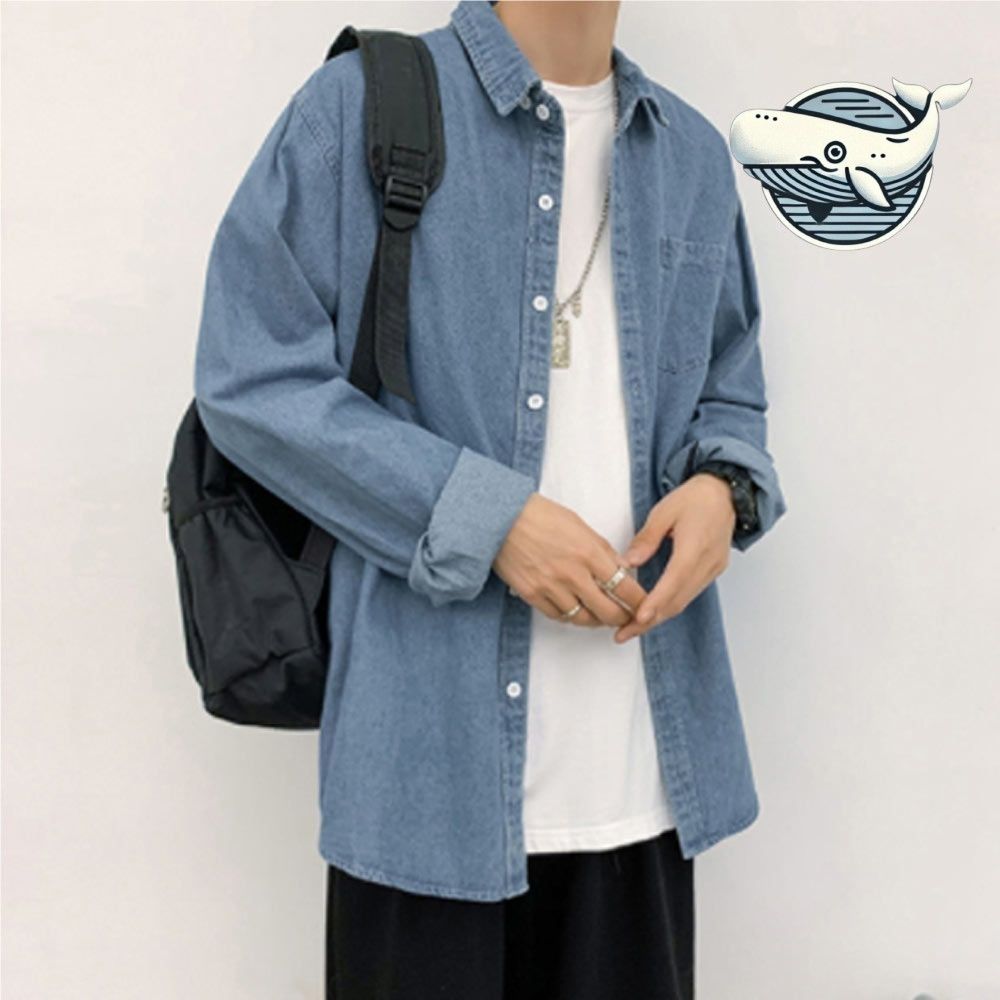 커플 데님 캐주얼 셔츠 여성 남성 일상 데일리