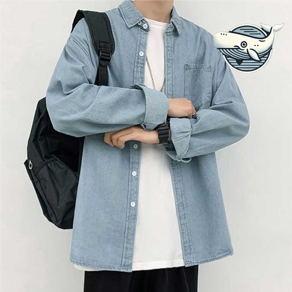 편안한 커플룩 오버핏 데님 셔츠 빅사이즈