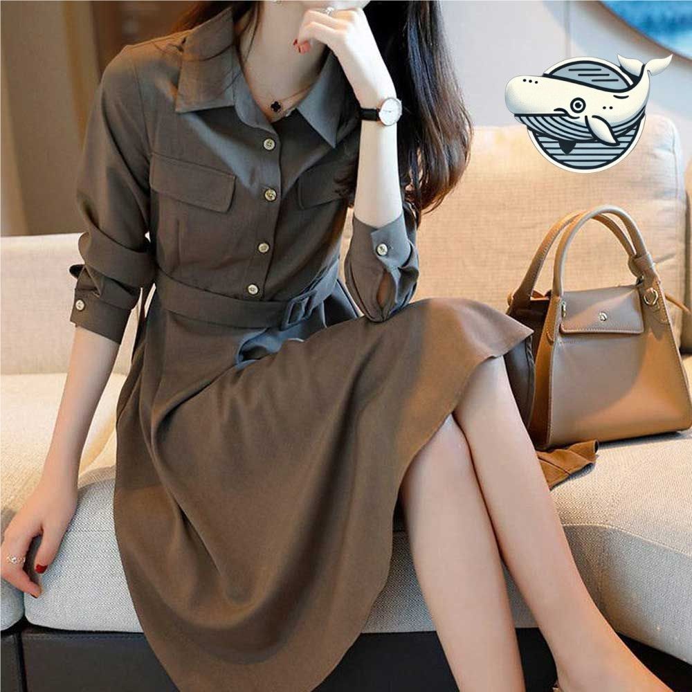 가을 벨트 원피스 우아한 오피스룩 데일리