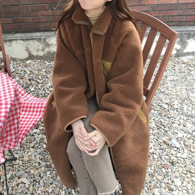퍼 레트로 뽀글이 자켓 롱 양털 짝꿍닷컴 양