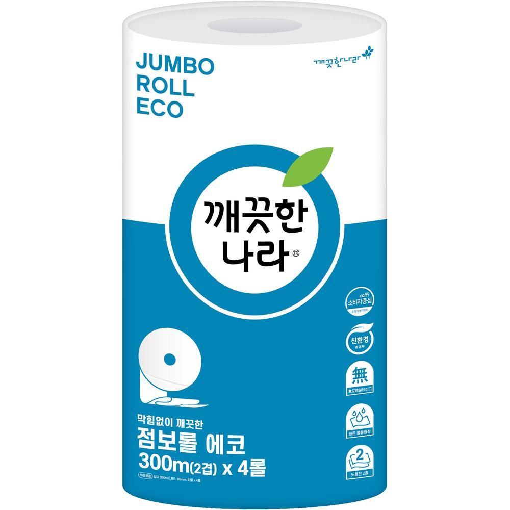 깨끗한나라 점보롤 SAF-ABJ0050A 에코300M(2겹)x4롤